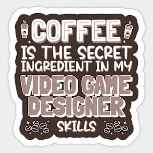 Coffee lover Video Game Designer Sticker